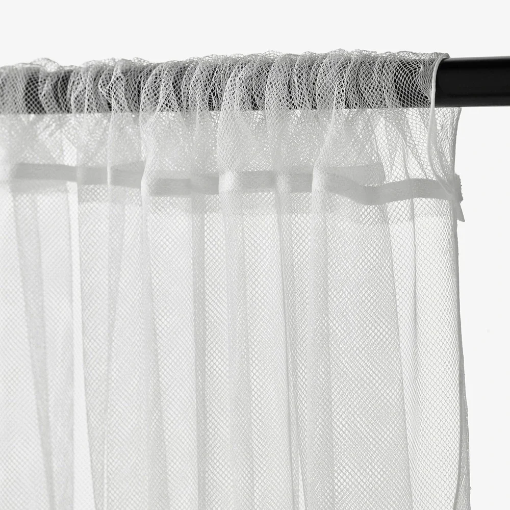 4x - Pair IKEA LILL Sheer Curtains White Mesh
